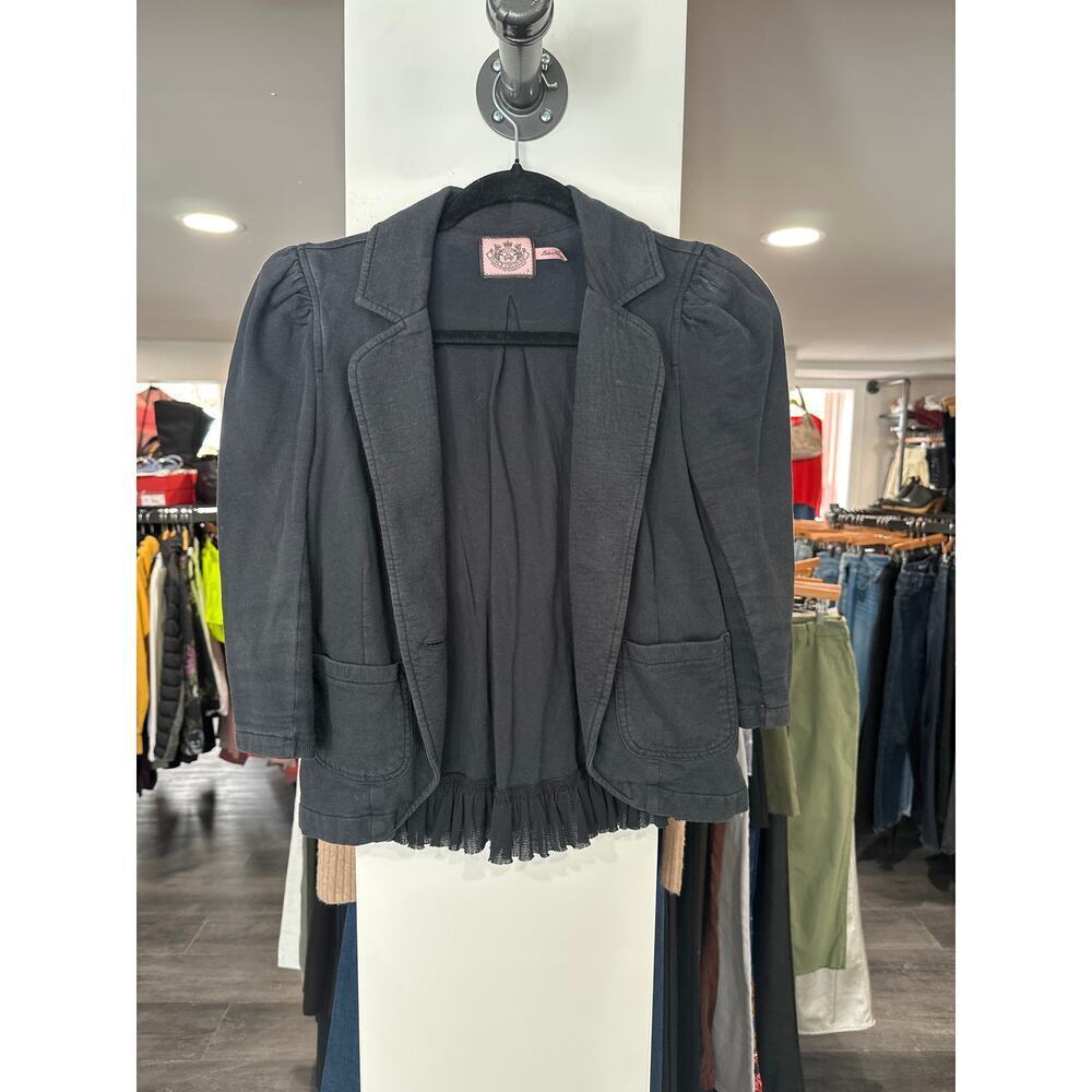 Vintage Y2K Juicy Couture Sweatshirt Ruffle Blazer Jacket Size S